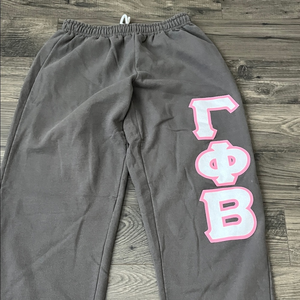Gamma Phi Sorority Sweatpants with Pink Accents